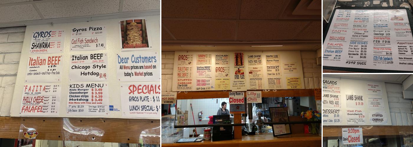 Lilly's Gyros Menu