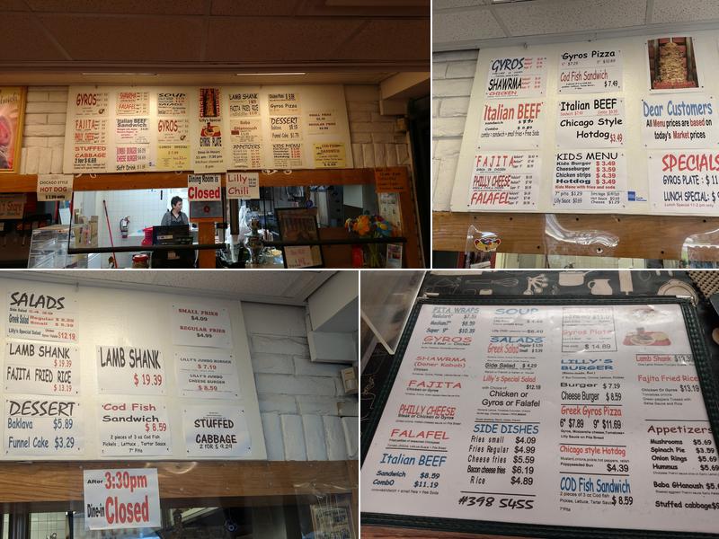 Lilly's Gyros Menu