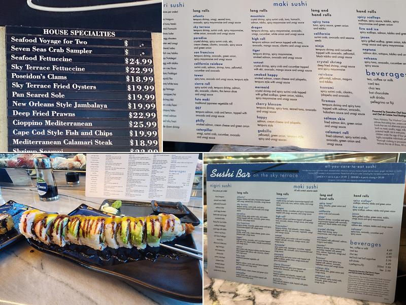 Oyster & Sushi Bar on the Sky Terrace Menu