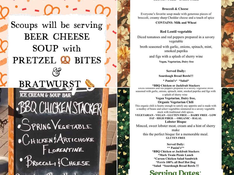 Scoups Ice Cream & Soup Bar Menu