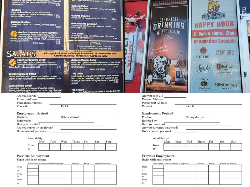 Flowing Tide Pub 2 Menu