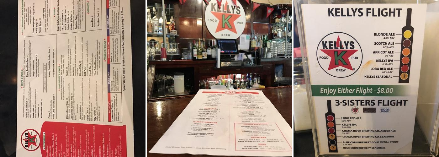 Kellys Brew Pub Menu