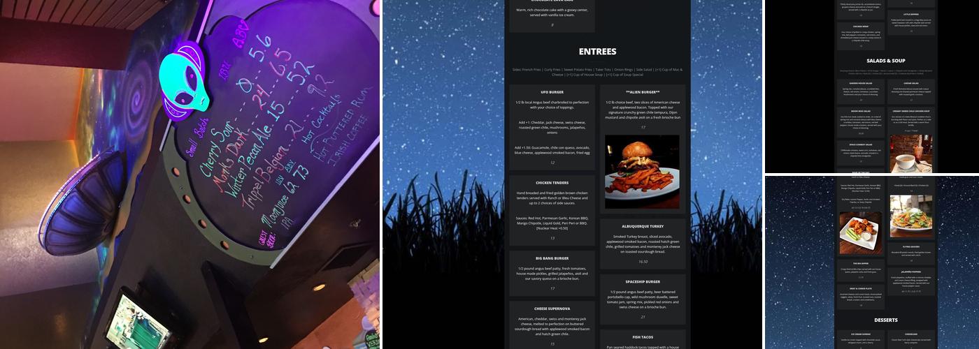 Alien Brewpub Menu