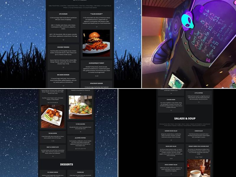 Alien Brewpub Menu
