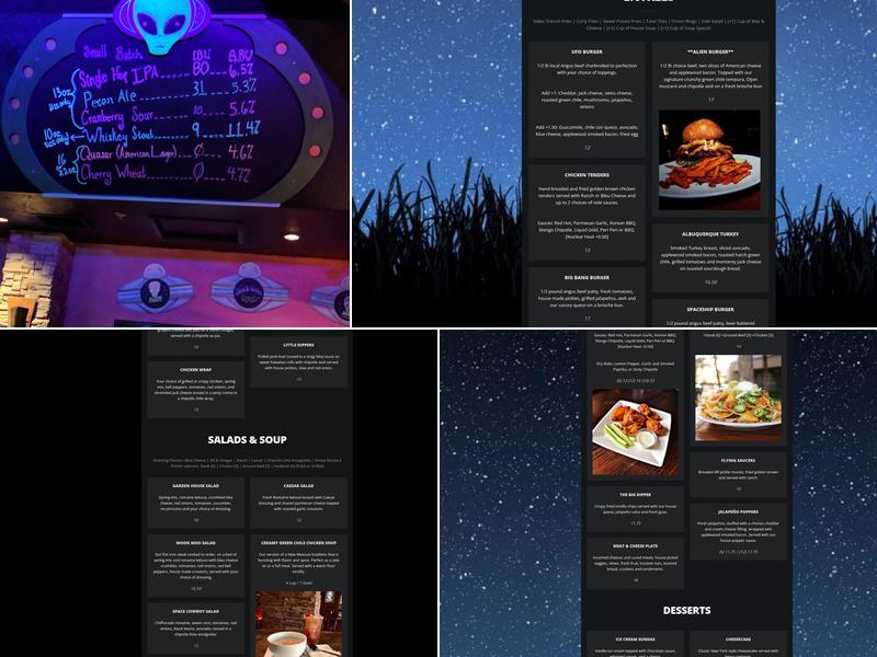 Alien Brewpub Menu
