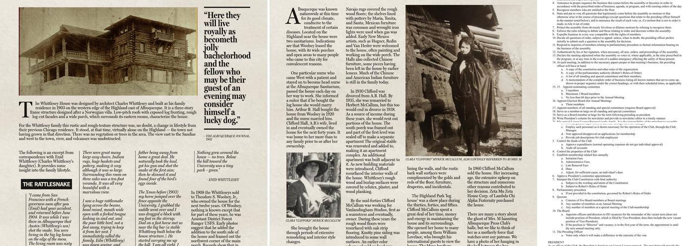 Albuquerque Press Club Menu