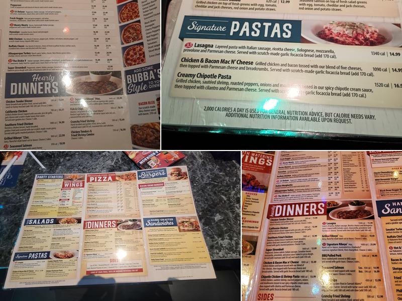 Bubba's 33 Menu