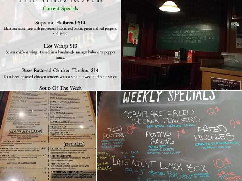 The Wild Rover Pub & Restaurant Menu