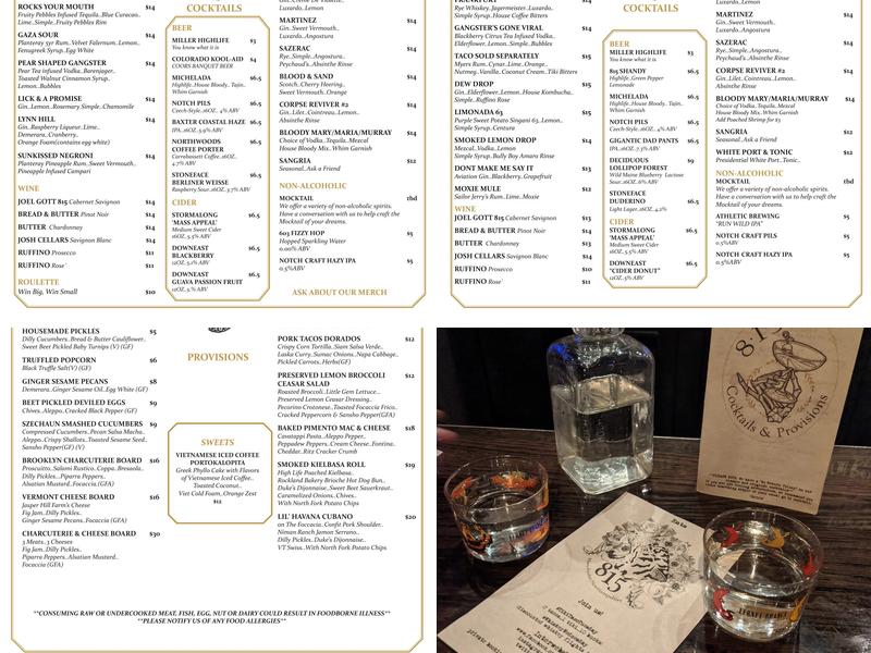 815 Cocktails & Provisions Menu