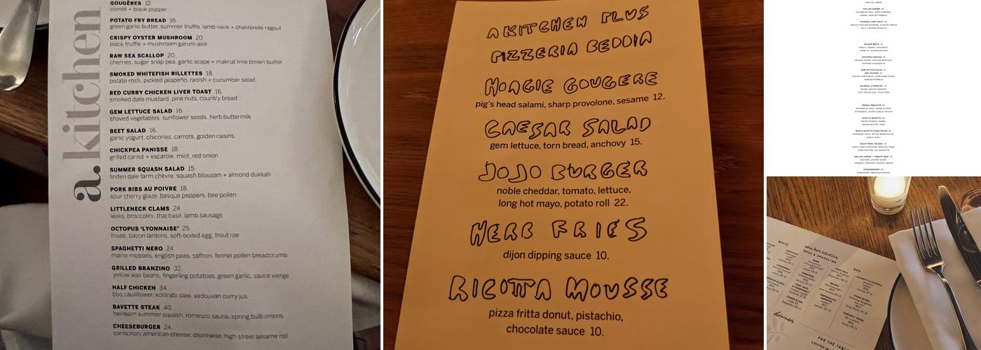 a.kitchen+bar Menu