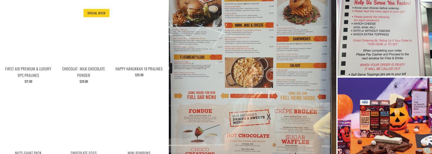 Max Brenner Menu