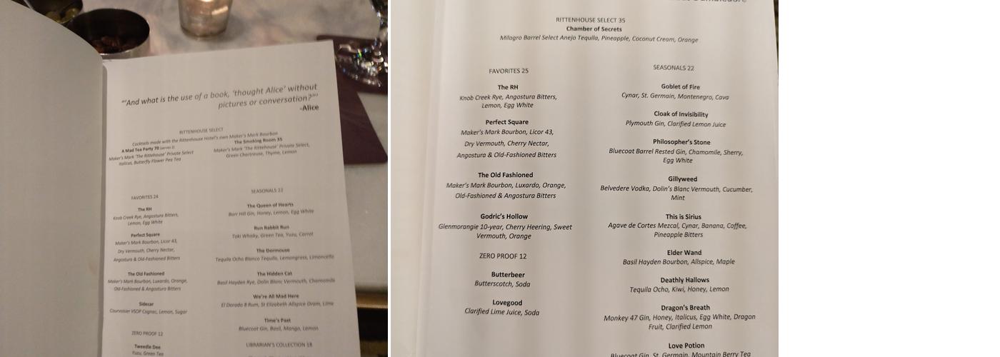 The Library Bar Menu