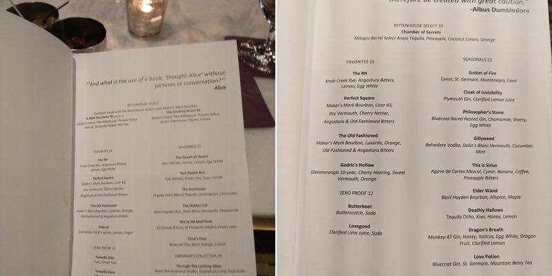 The Library Bar Menu