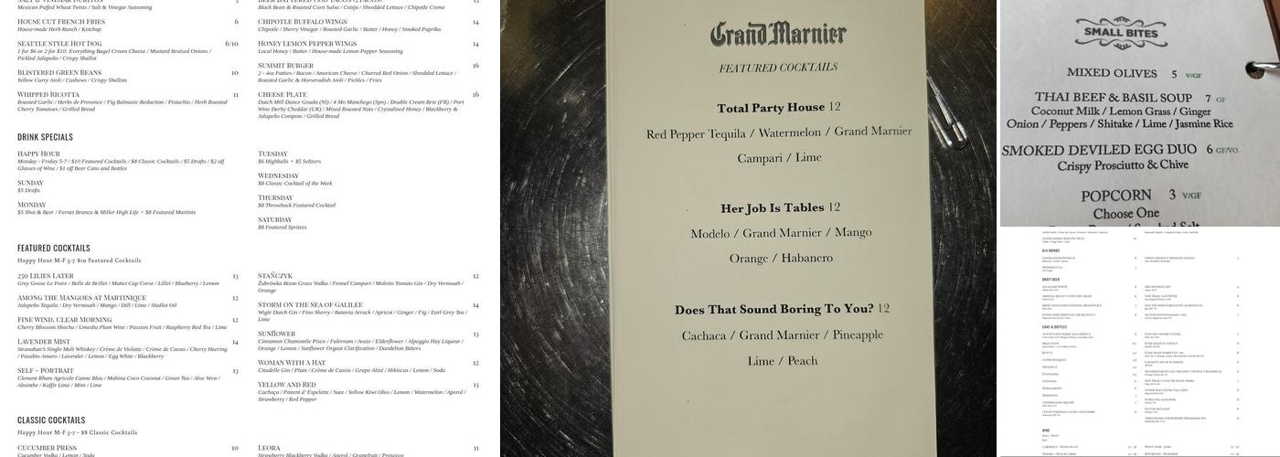 The Summit Menu