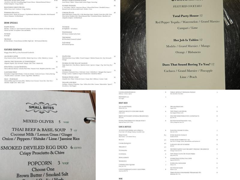 The Summit Menu