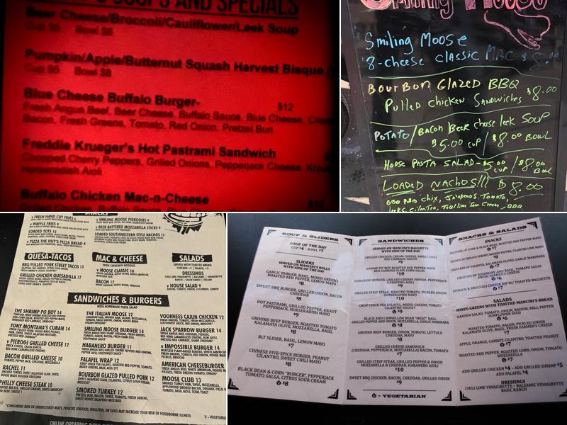 The Smiling Moose Menu