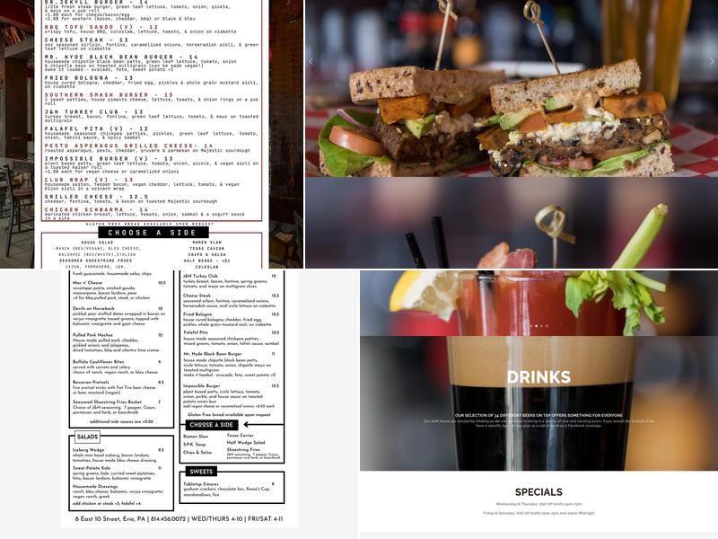 Jekyll & Hyde’s Gastropub Menu