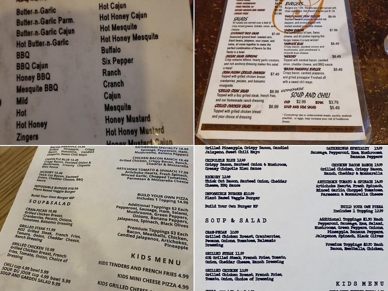 Gatherings Menu