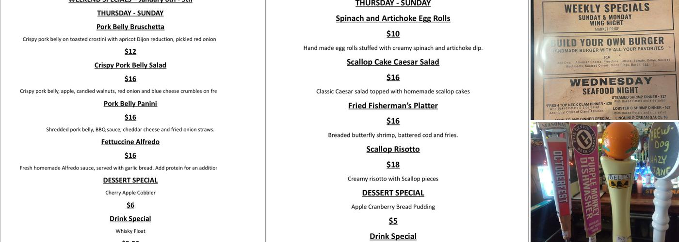 The Brick House Pub Menu