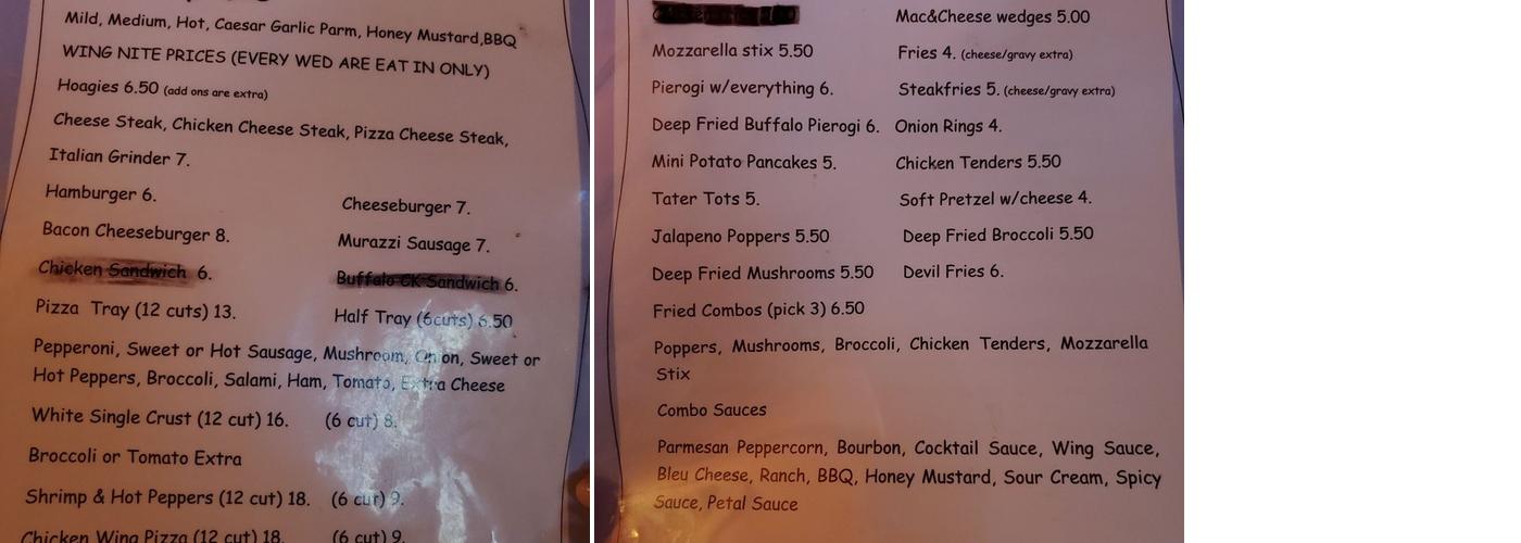 Dugout Menu