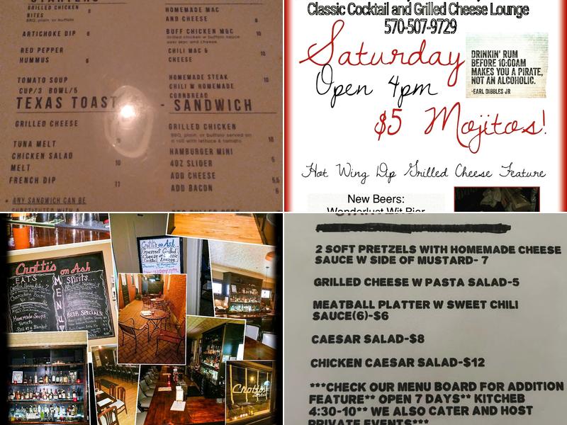 Crotti's on Ash Menu