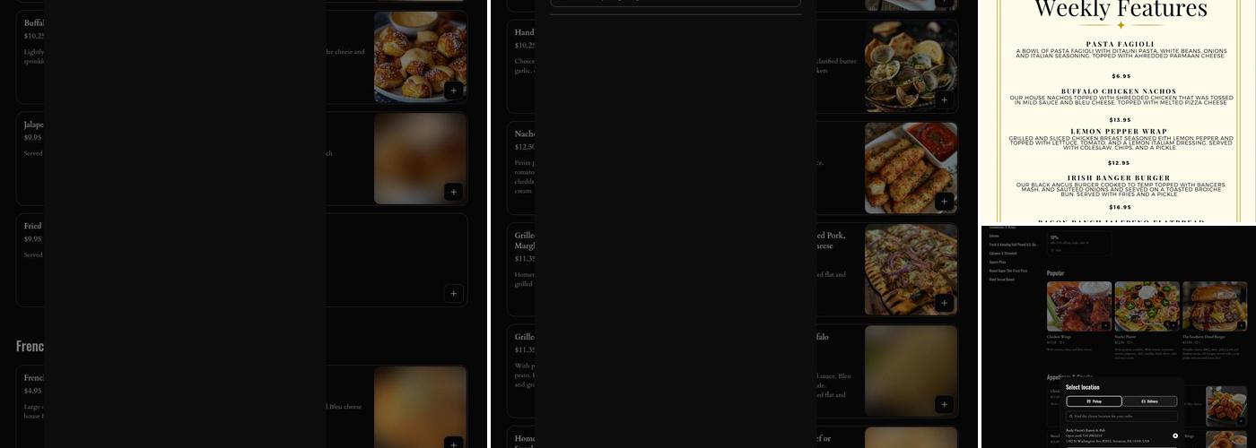 Andy Gavin's Eatery & Pub Menu