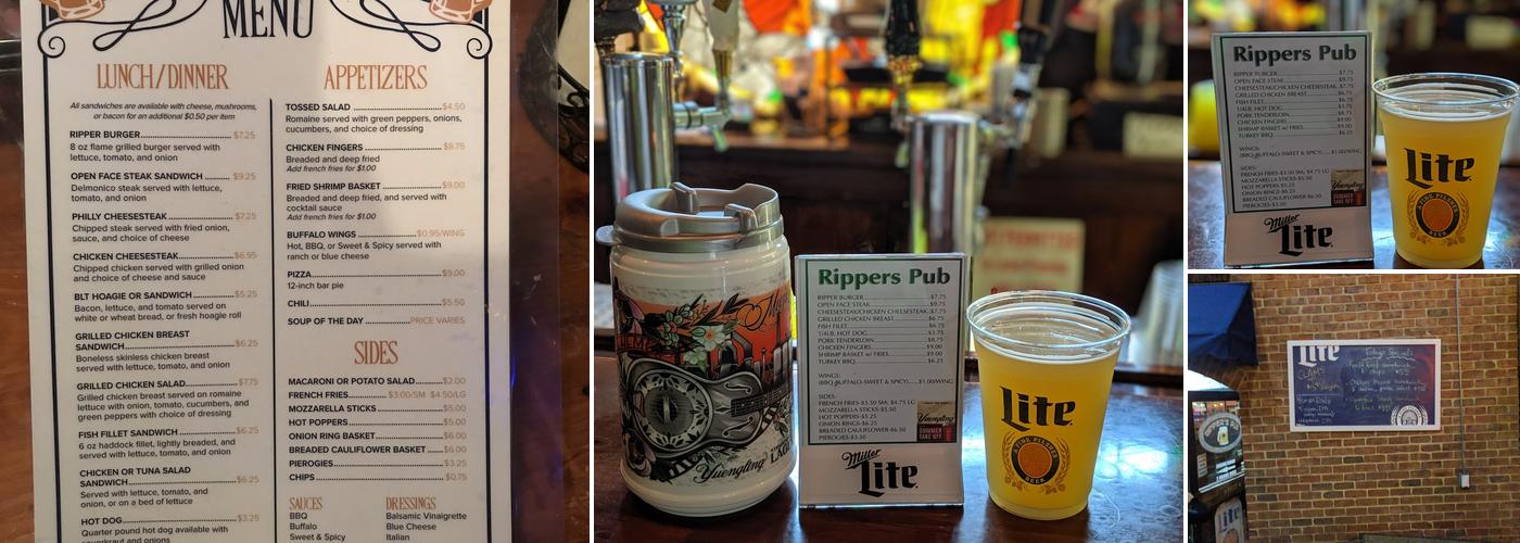 Ripper's Pub Menu