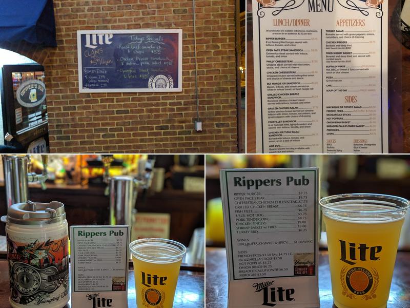 Ripper's Pub Menu