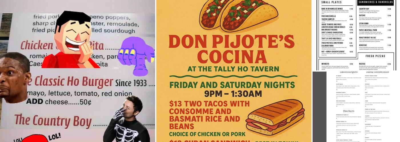 Tally Ho Tavern Menu