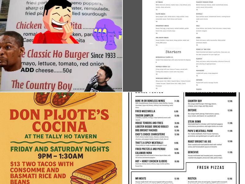 Tally Ho Tavern Menu