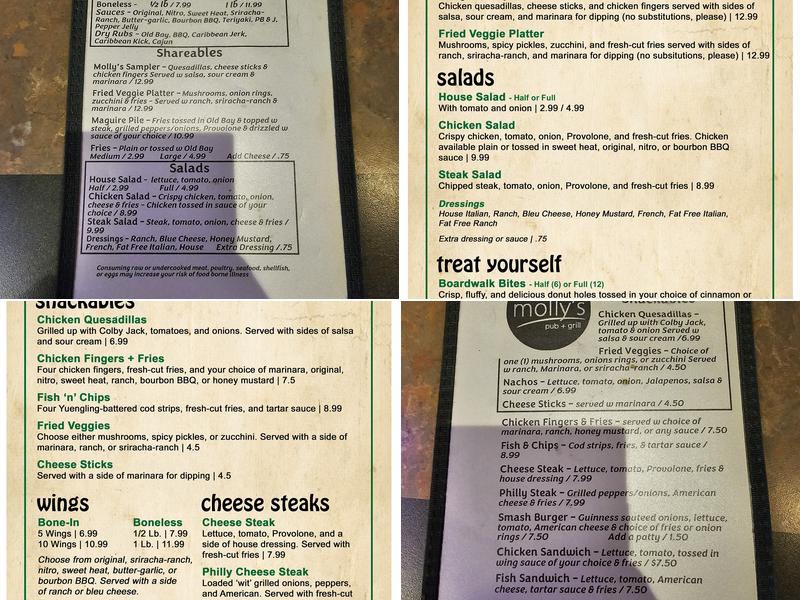 Molly Maguire's Menu