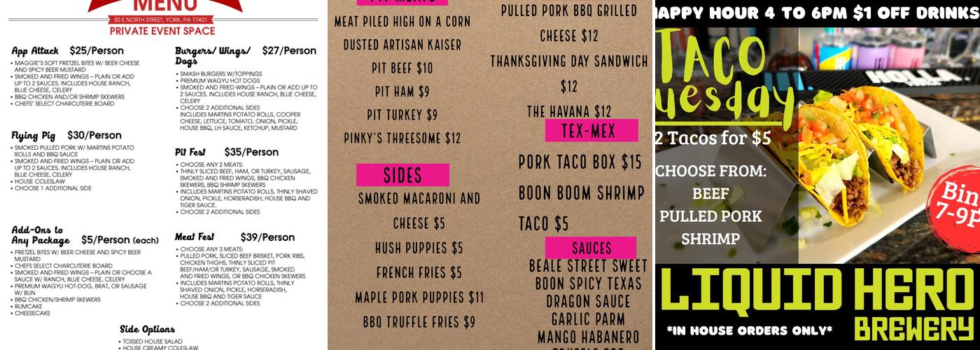 Liquid Hero Brewing Ops Menu