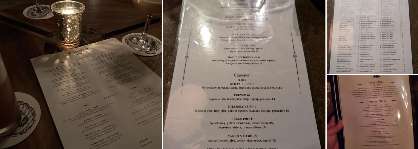 Peter Kern Library Menu