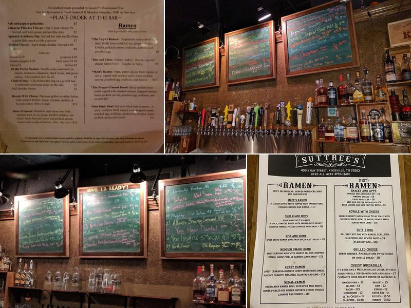 Suttree's High Gravity Tavern Menu