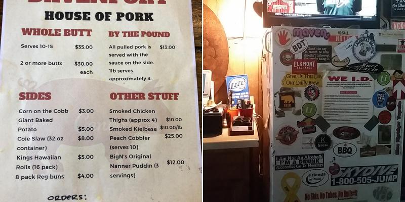 Back Door Tavern Menu