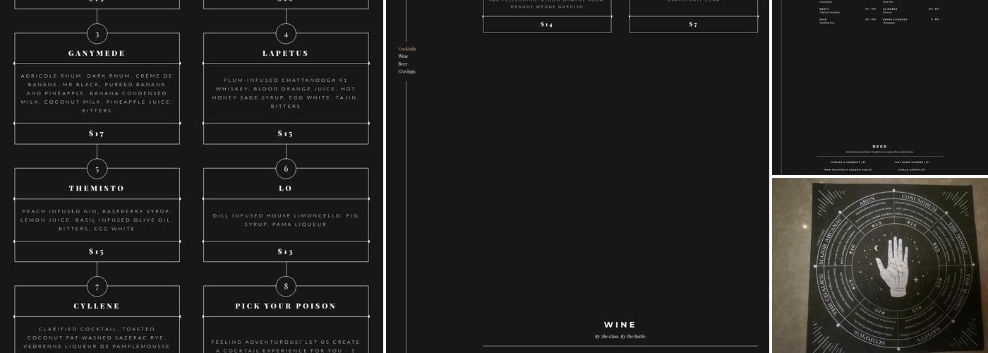 Matilda Midnight Menu