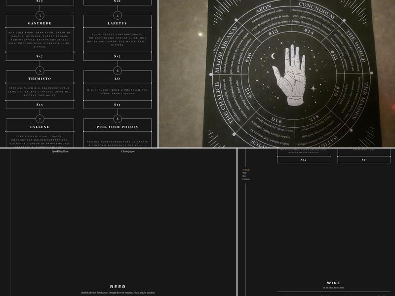 Matilda Midnight Menu