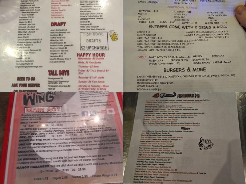 Sing It Or Wing It Menu