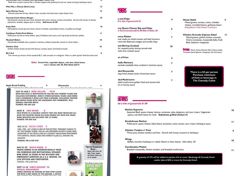 The Comedy Catch at The Choo Choo Menu