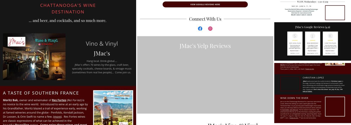 JMac's - Vino & Vinyl Menu