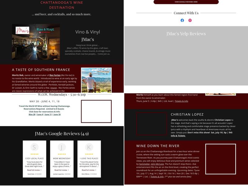 JMac's - Vino & Vinyl Menu