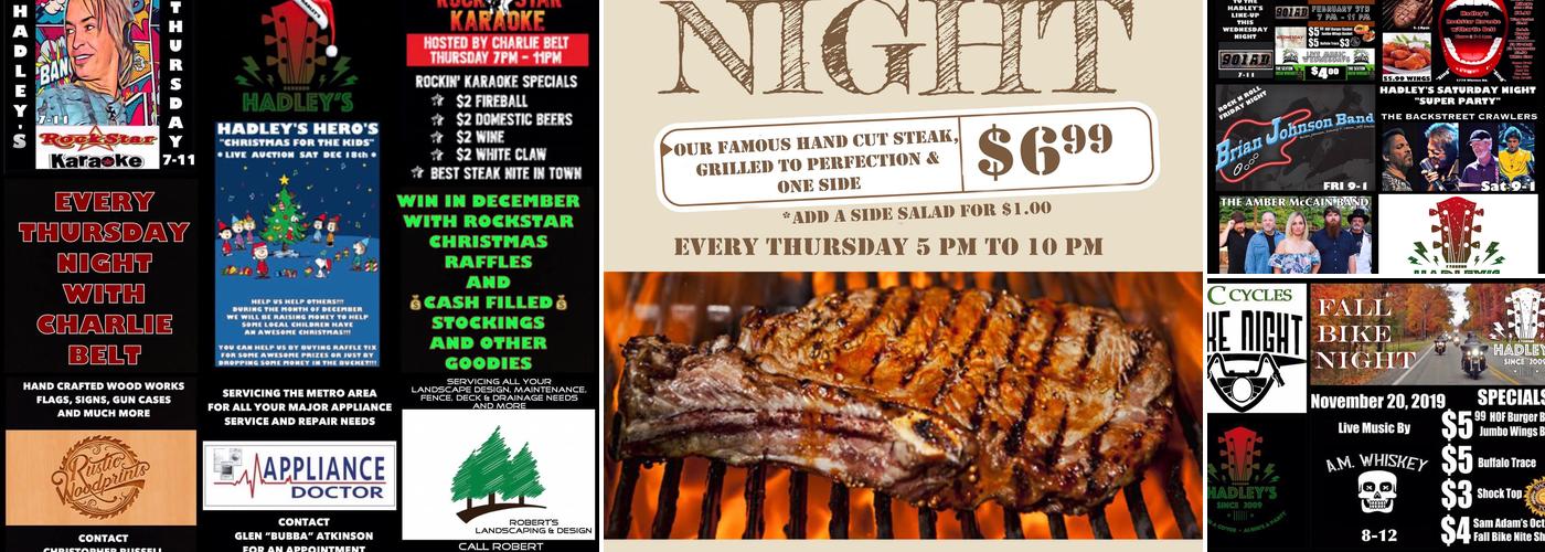 Hadley's Pub Menu