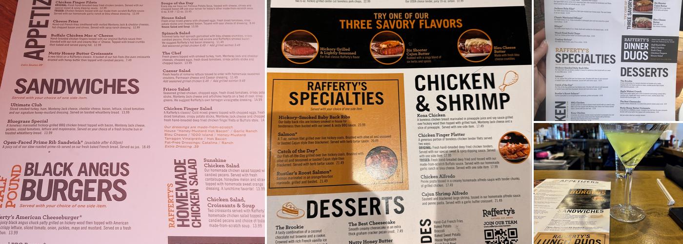 Rafferty's Restaurant & Bar Menu