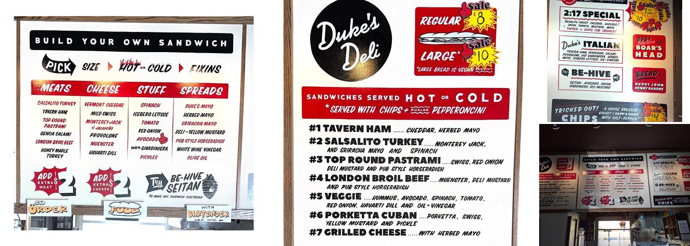 Duke's Menu