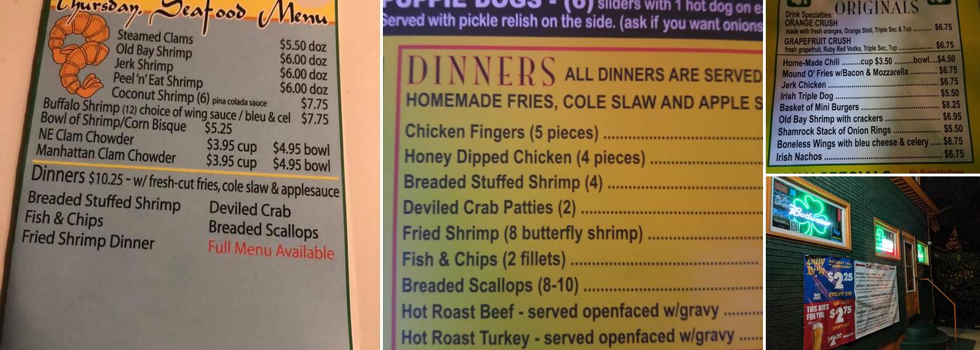 The Grafton Bar Menu