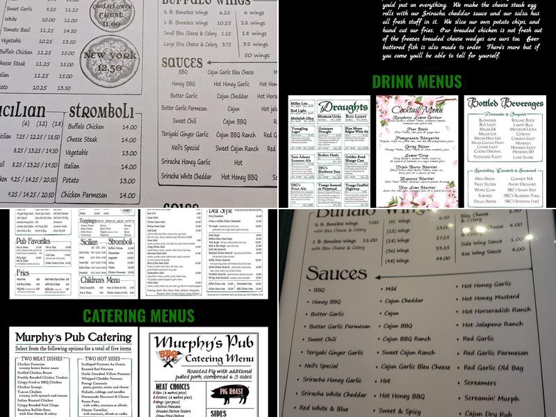 Murphy's Pub Menu
