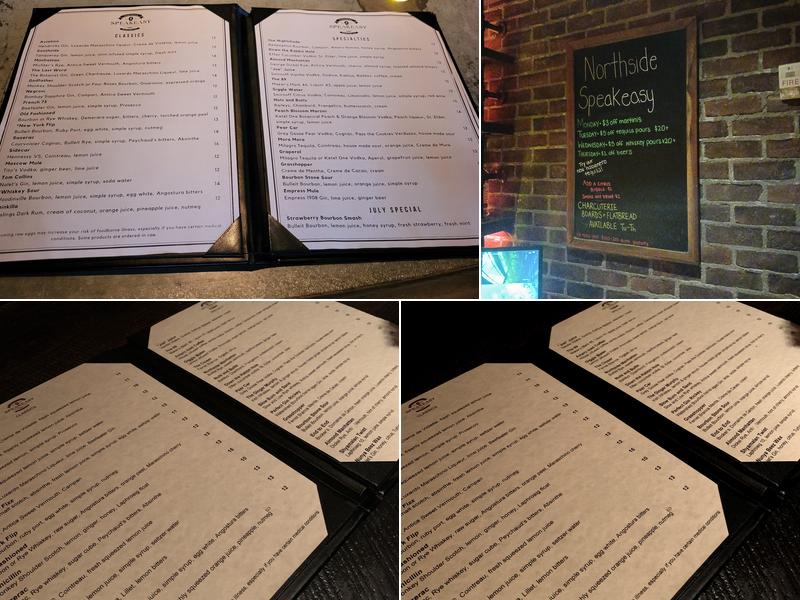 Northside Speakeasy Menu
