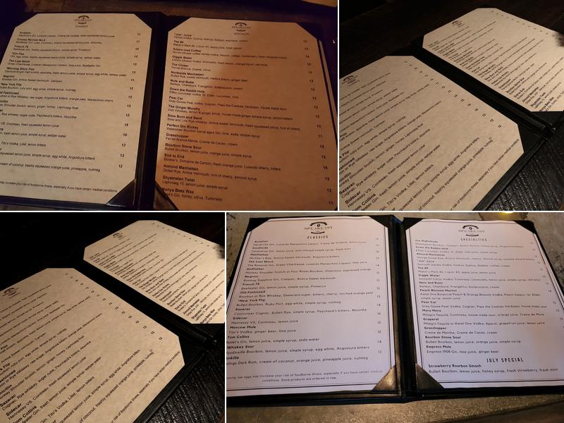 Northside Speakeasy Menu