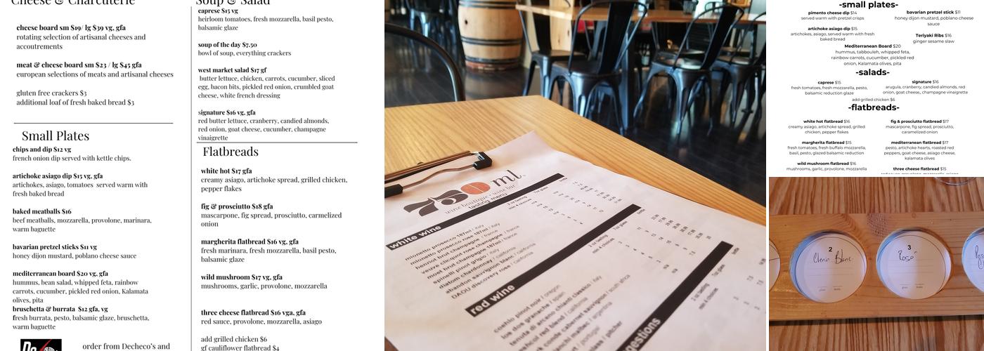 750ml Wines Akron Menu