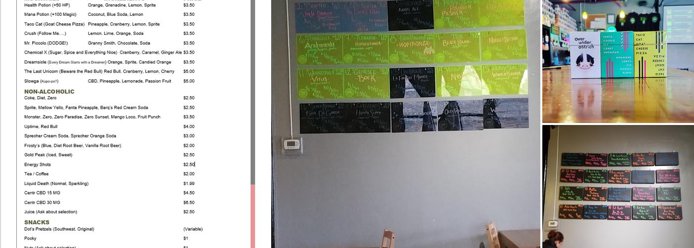 D20: A Bar With Characters Menu